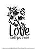 love is all you need free svg with flowers for ikonart stencil kit