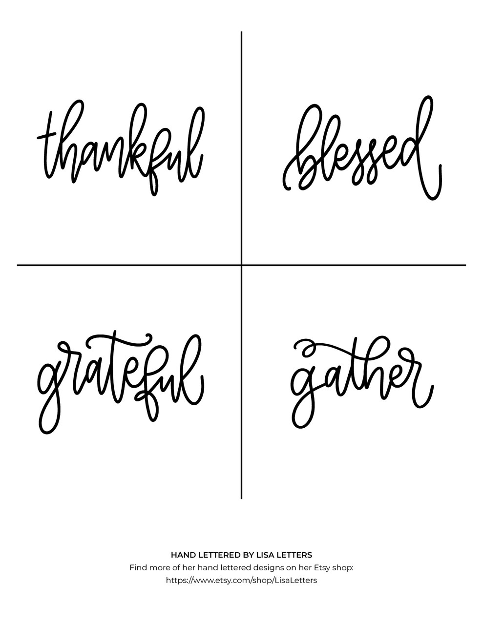 Thankful Grateful Blessed Gather Free Svg Ikonart Stencil