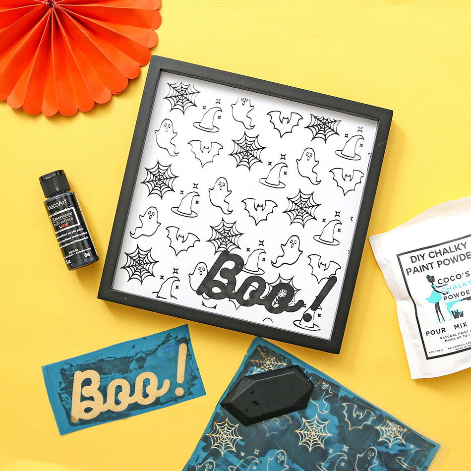 Halloween Boo Free SVG | Ikonart Stencil