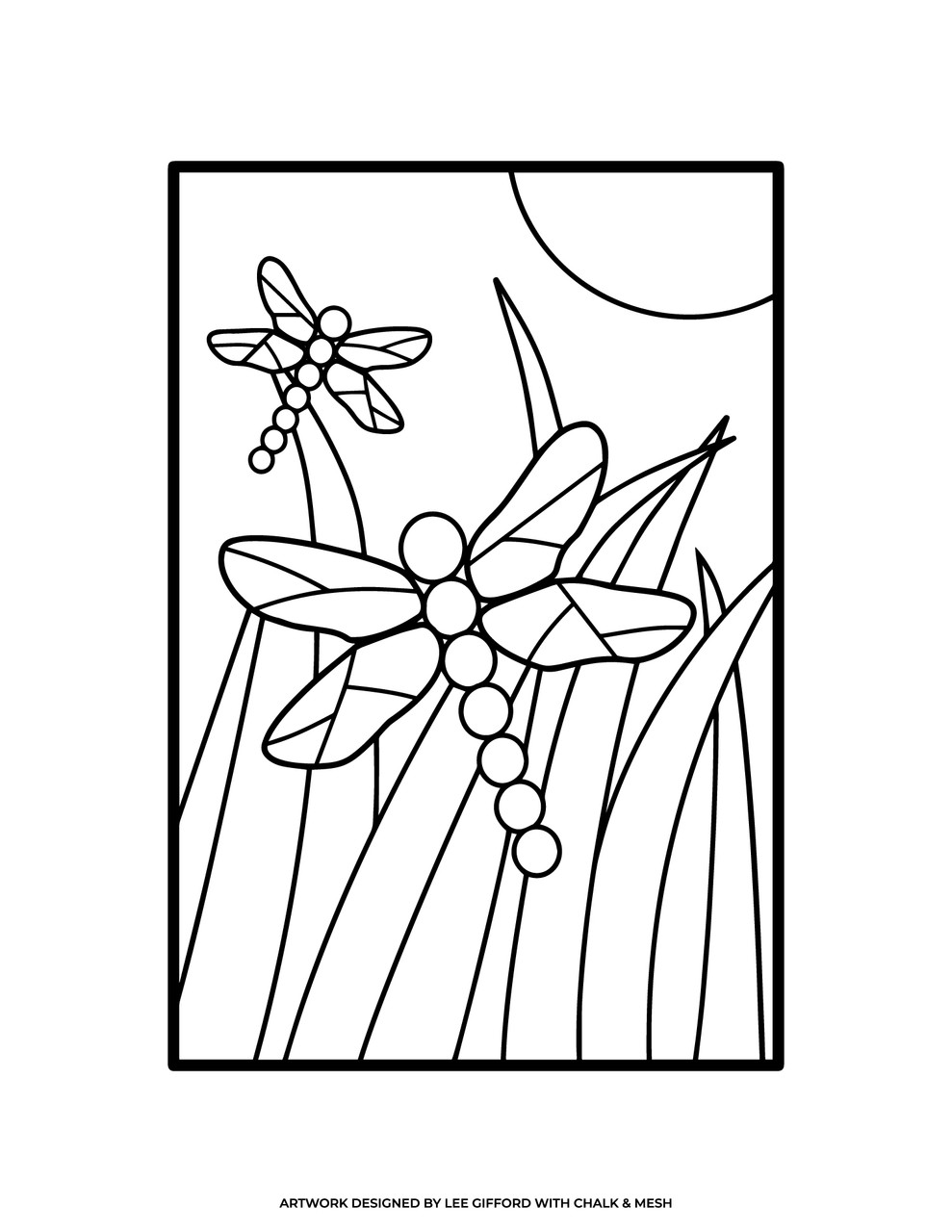 Dragonfly Stained Glass SVG | Ikonart Stencil dragonfly-stained-glass-svg-ikonart-stencil