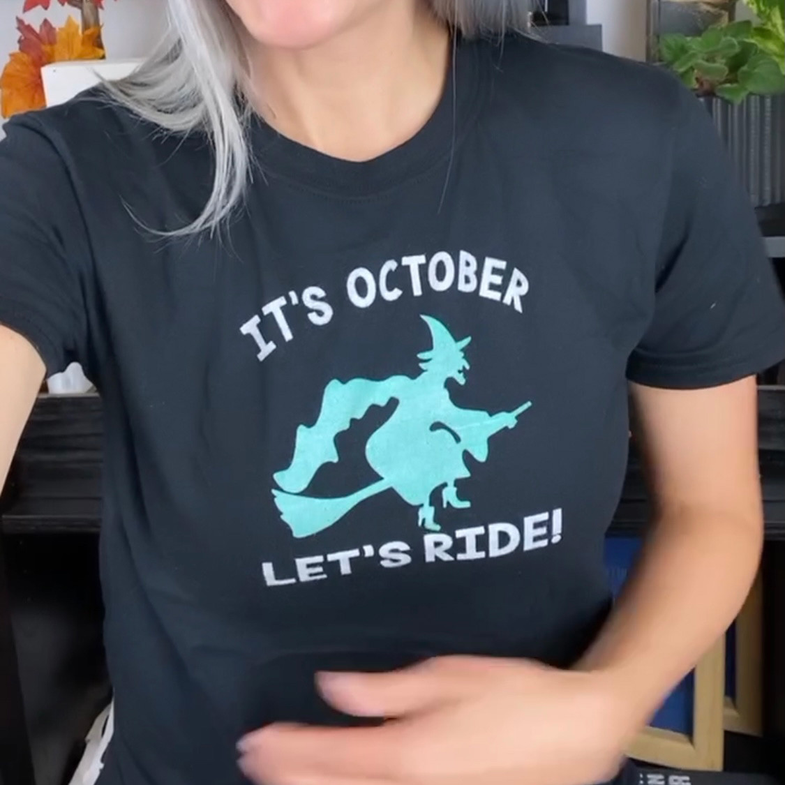 It's October Let's Ride Witches SVG | Ikonart Stencil