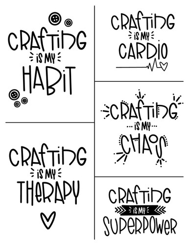crafting is my cardio chaos superpower therapy habit free svg file national craft month
