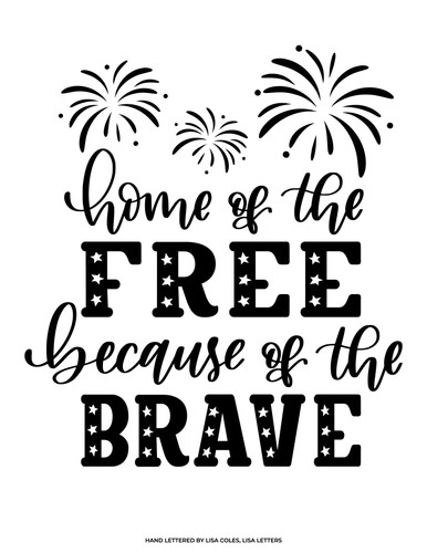 home of the free because of the brave free svg ikonart stencil kit