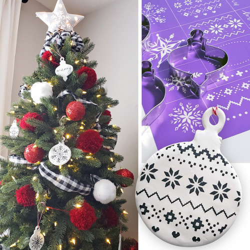 snowflakes and sweaters free svg clay ornaments ikonart custom stencil kit