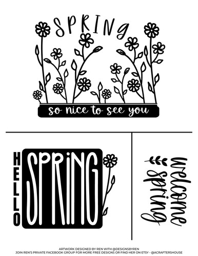welcome spring hello spring free svg ikonart custom stencil kit