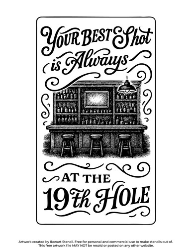 best shot 19th hole golf free svg for ikonart stencil kit