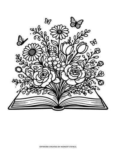 flower blooming book free svg for ikonart stencil kit