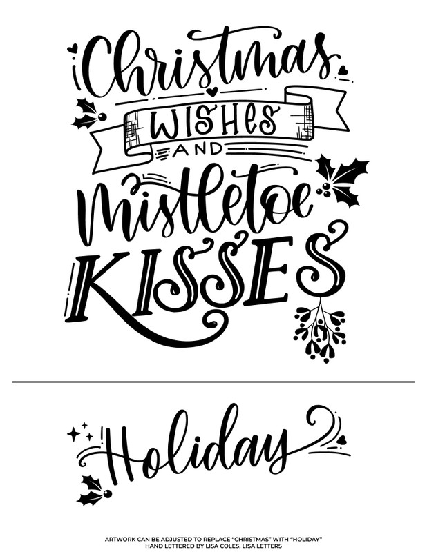 christmas wishes holiday wishes mistletoe kisses free svg ikonart stencil