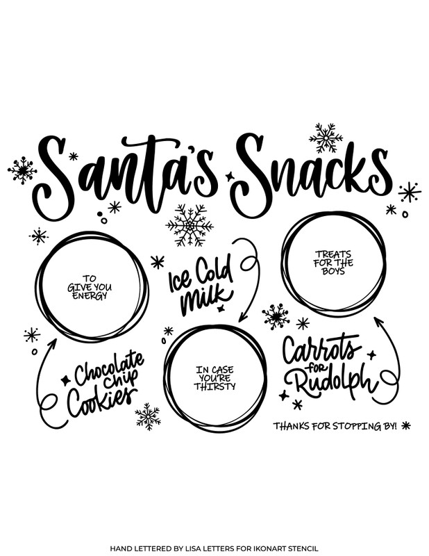 santas snack tray free svg for ikonart stencil