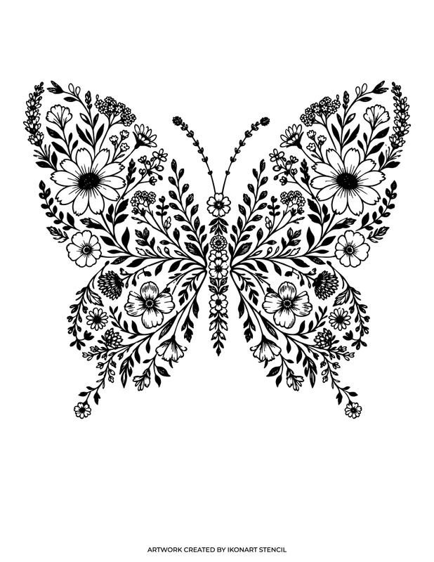 floral butterfly free svg spring design for ikonart stencil kit