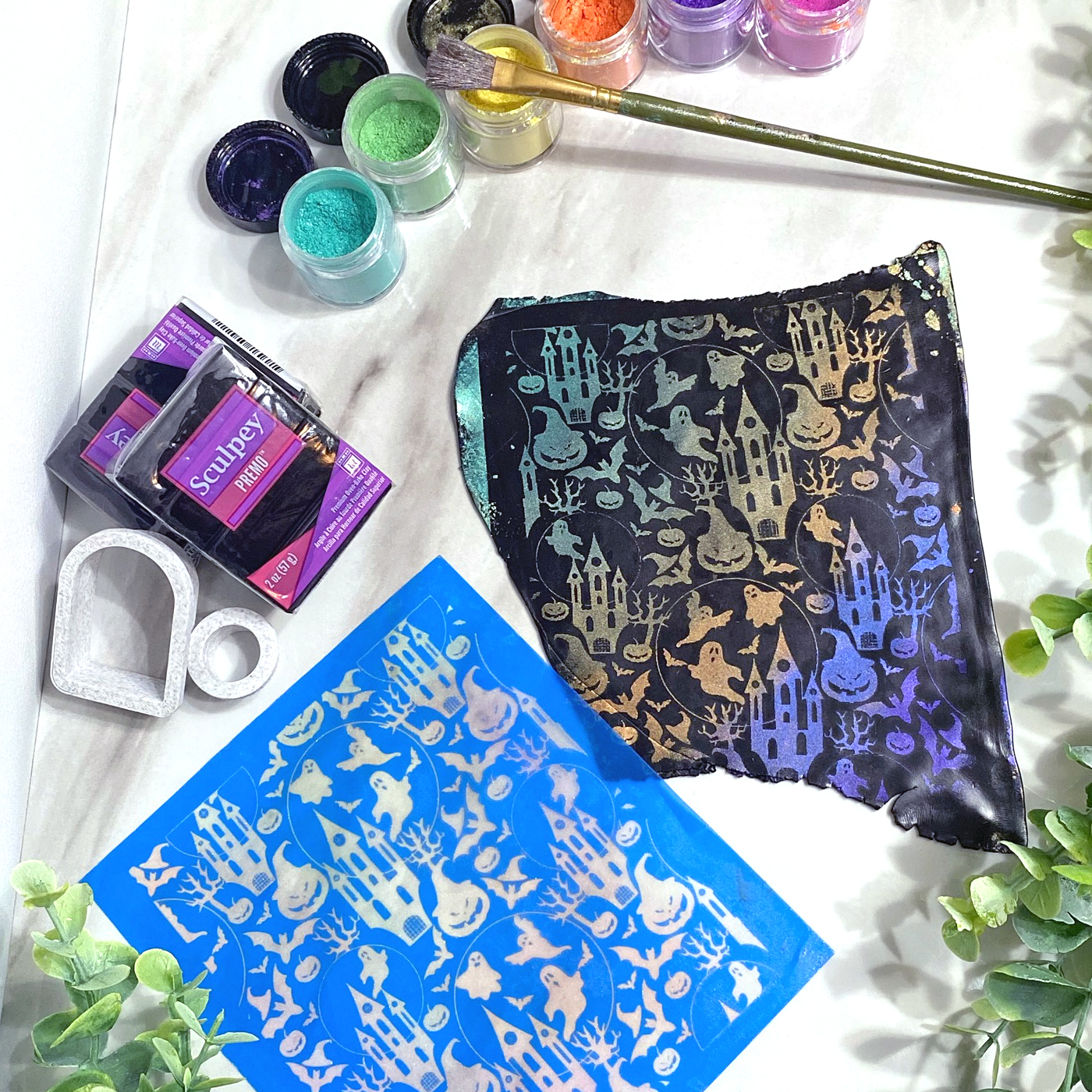 Mica Powder Clay Earrings with Ikonart