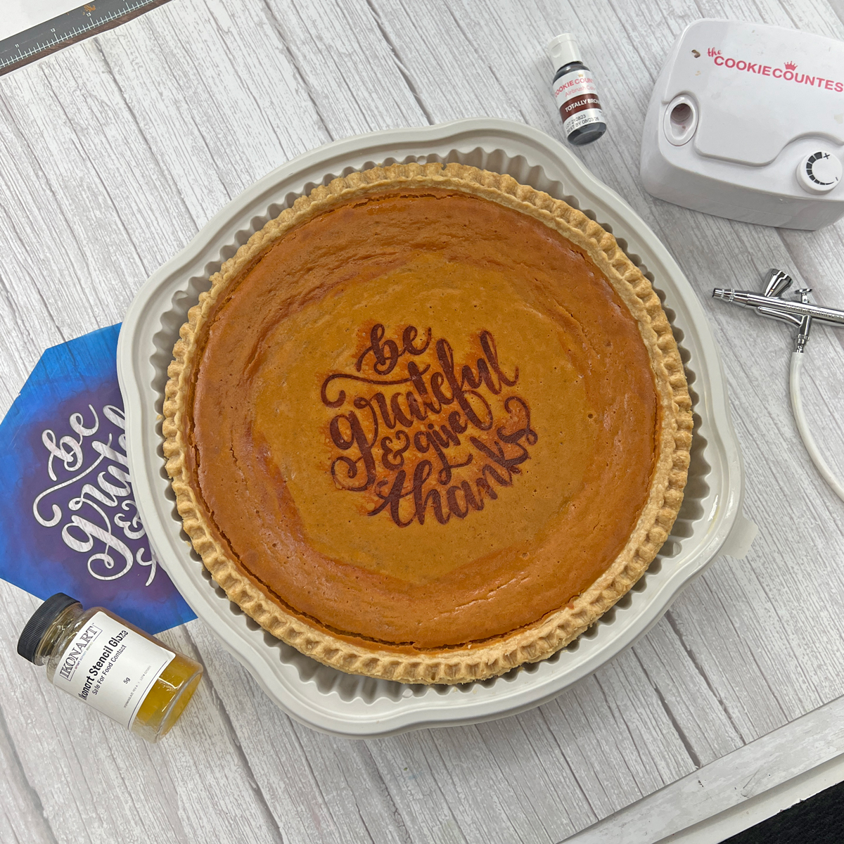 How To Personalize A Pie with Ikonart Stencil Glaze - Ikonart Stencil