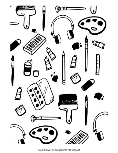 Art tools doodles Stock Vector by ©topform 24323703