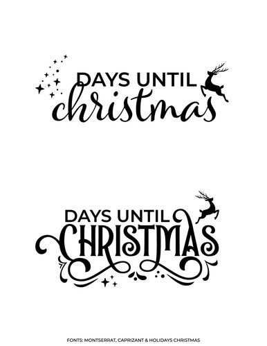 Days Until Christmas Countdown SVG | Ikonart Stencil