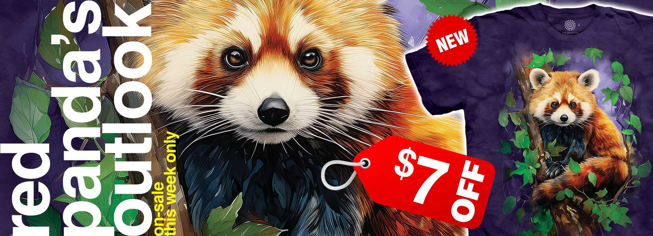 NEW Red Panda's Outlook Tie-Dye T-Shirt Tee for that Wild Animal!