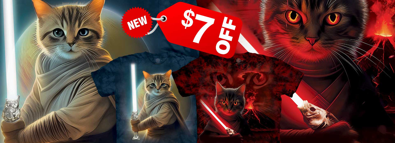 NEW Duke Catwalker & Lord Anakitten Tie-Dye Tee S-3X May the 4th be with you... 