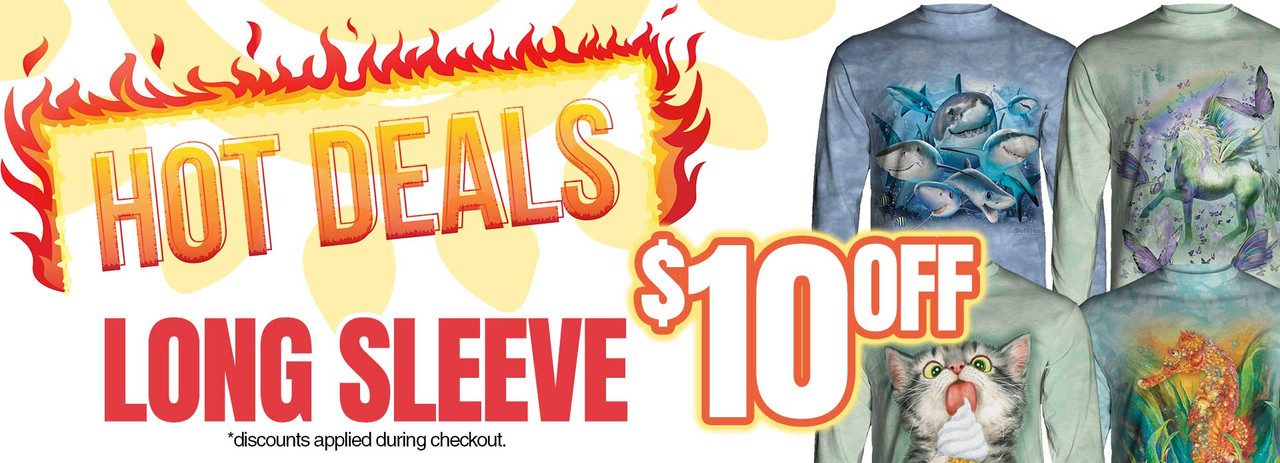 Hot Deals $10 OFF Long Sleeve Tees