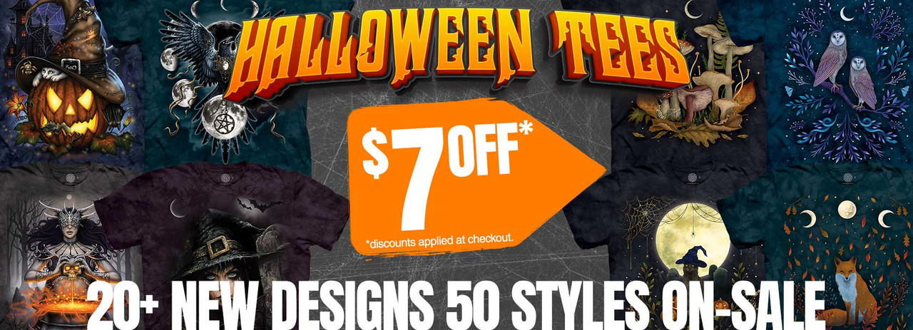 20+ NEW Halloween Designs SAVE $7 OFF over 50 Tees in-stock now!