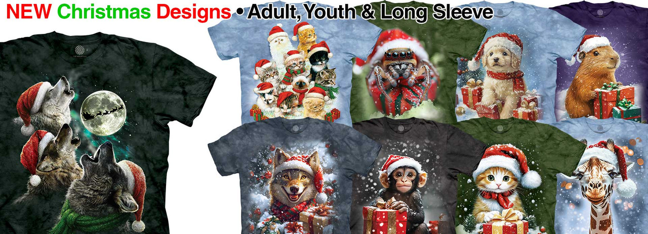 New Christmas designs for everyone sizes S-5XL. Adult, Youth & Long Sleeve