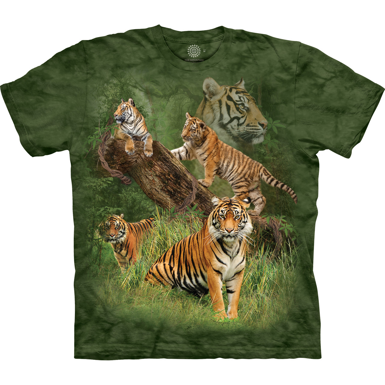 Wild Tiger Collage Classic Cotton T-Shirt | The Mountain Shirts