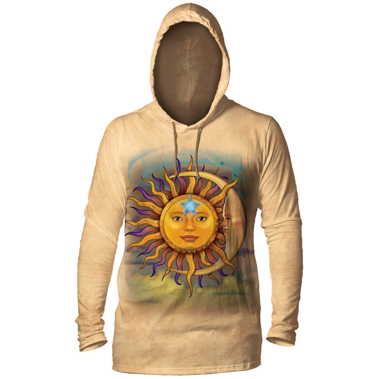 Sun Moon Tan Lightweight Hoodie Tee - Limited Edition