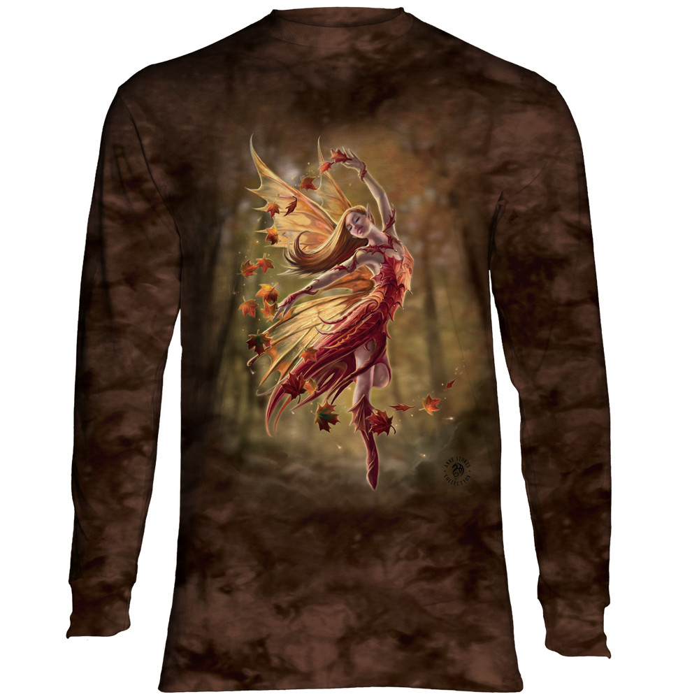 新品　rurumu：　fairy printed long sleeve tee Long Sleeve Fairy T-shirt 100% Cotton High Waist Cut Top Womens