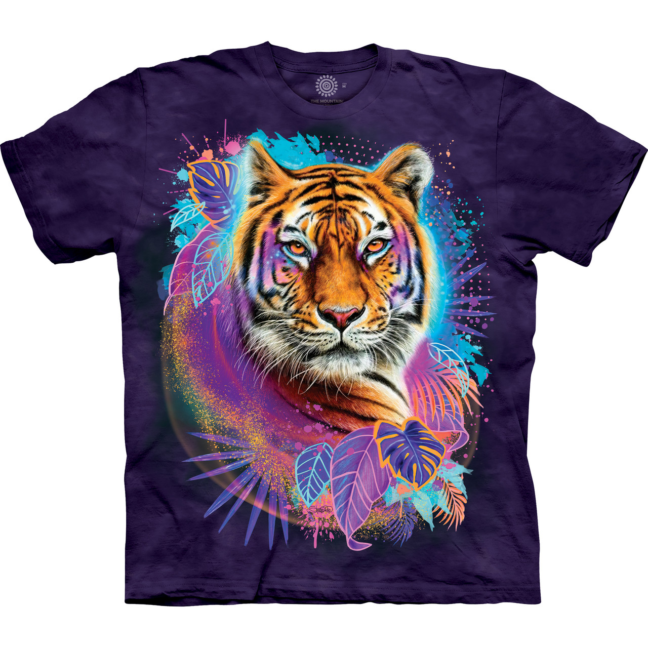 Hand Painted Tiger Face Shirt Tiger Spirit Classic Cotton T-Shirt