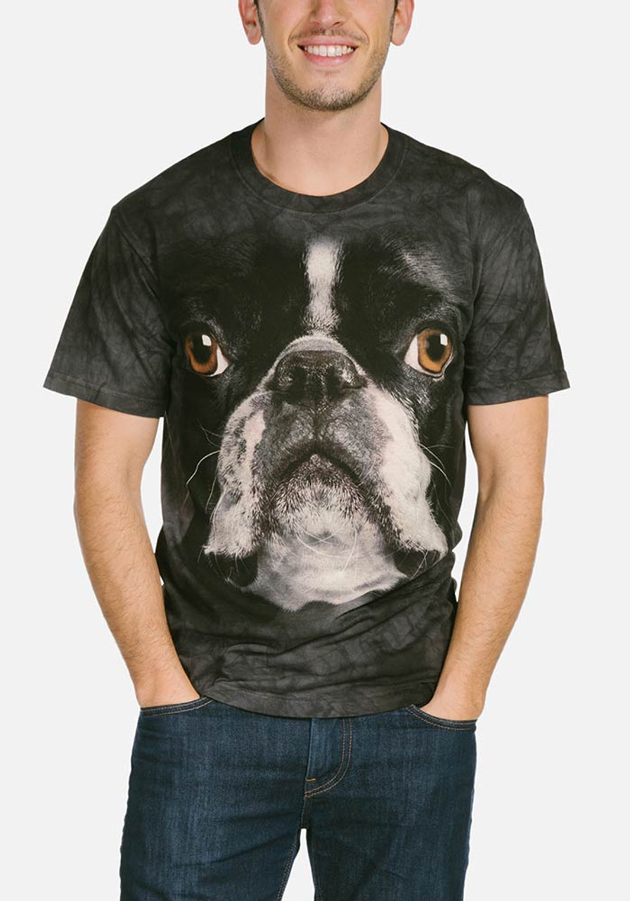 The Mountain Boston Terrier Face Classic Cotton T-Shirt