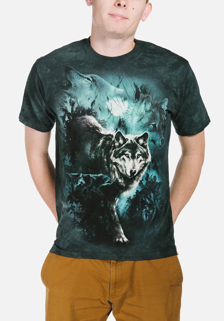 Night Wolves Collage Classic Cotton T-Shirt Tee