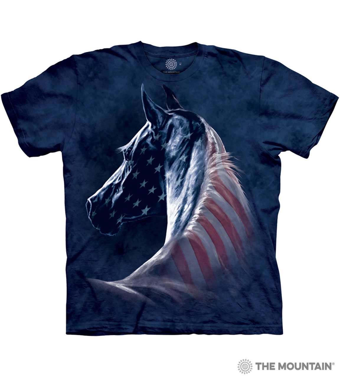 Patriotic Horse Head The Mountain Adult Unisex T Shirt