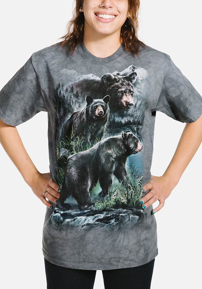 Three Black Bears Classic Cotton T-Shirt Tee