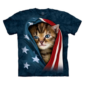 Patriotic Kitten Classic Cotton T-Shirt