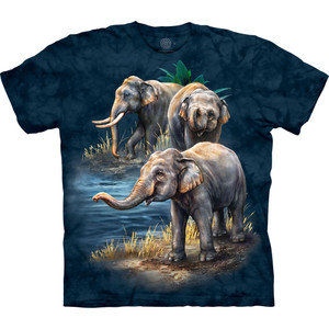 Asian Elephant Collage Classic Cotton T-Shirt