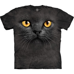 Big Face Black Cat Classic Cotton T-Shirt