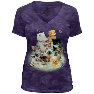 10 Kittens Purple V-Neck Triblend Tee - Limited Edition