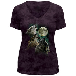 Sun Moon Orange V-Neck Triblend Tee - Limited Edition