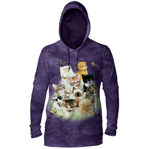 10 Kittens Purple Lightweight Hoodie Tee - Limited Edition