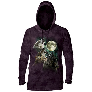 Three Wolf Moon Purple Lightweight Hoodie Tee - Limited Edition