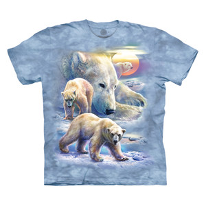 Sunrise Polar Bear Collage Classic Cotton T-Shirt Tee