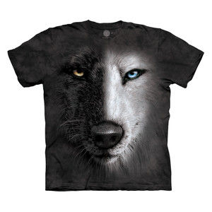 B&W Wolf Face Classic Cotton T-Shirt