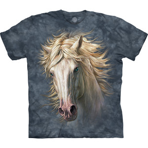 White Horse Portrait Classic Cotton T-Shirt