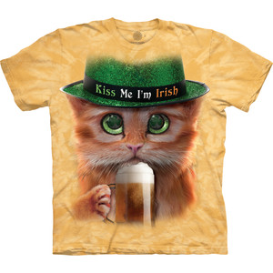 Big Face Irish Kitty Classic Cotton T-Shirt
