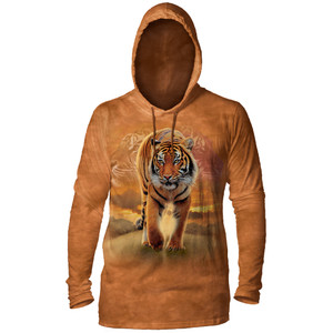 Rising Sun Tiger On Butterscotch Lightweight Hoodie Tee
