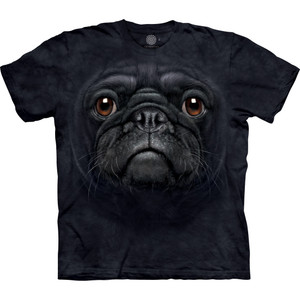Black Pug Face Classic Cotton T-Shirt
