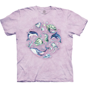 Watercolor Ocean Collage Classic Cotton T-Shirt