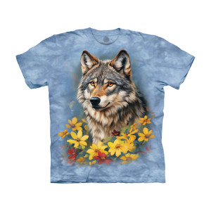 Wolf in Flowers Kids' T-Shirt