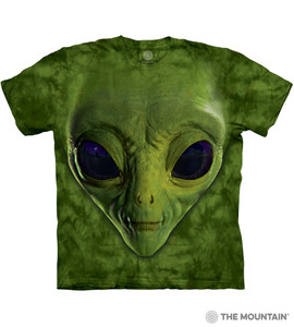 Green Alien Face Classic Cotton T-Shirt
