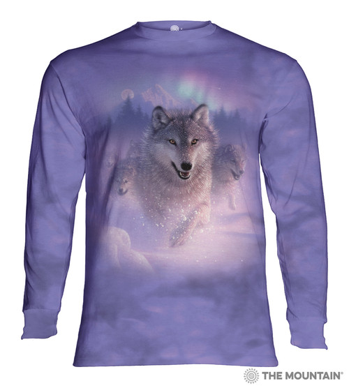 The Mountain Wolf Lookout 100% Cotton Adult Long Sleeve Shirt Sizes M & XL NWT