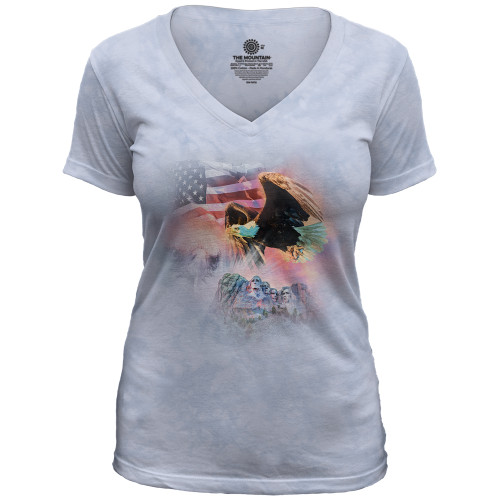 Rushmore Eagle Collage Women's V-Neck Triblend Tee