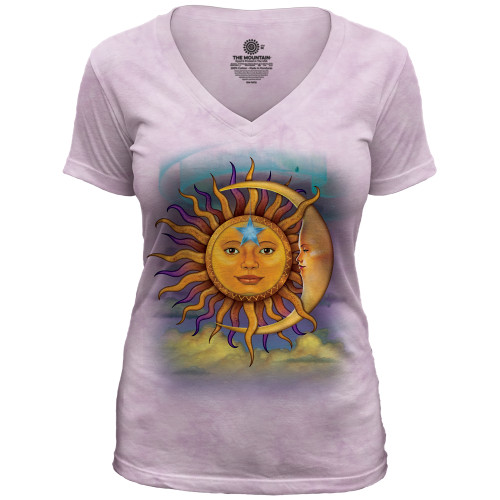 Sun Moon Purple V-Neck Triblend Tee - Limited Edition